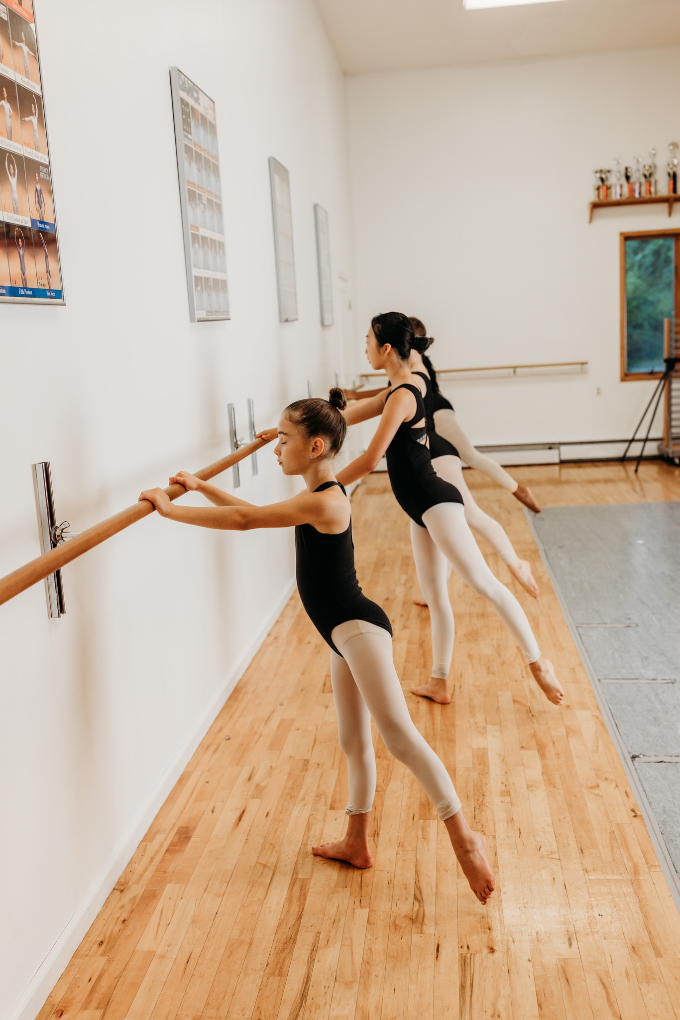 students at ballet bar